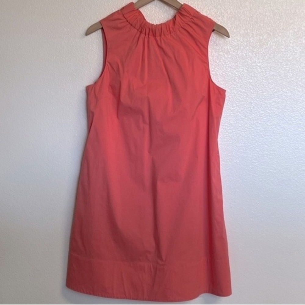 1901 Peach Medium Romantic Vibrant Feminine Halter Neck Sleeveless Shift Dress - Picture 3 of 9